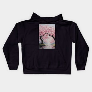 Japanese cherry blossom designed T-shirt B Kids Hoodie